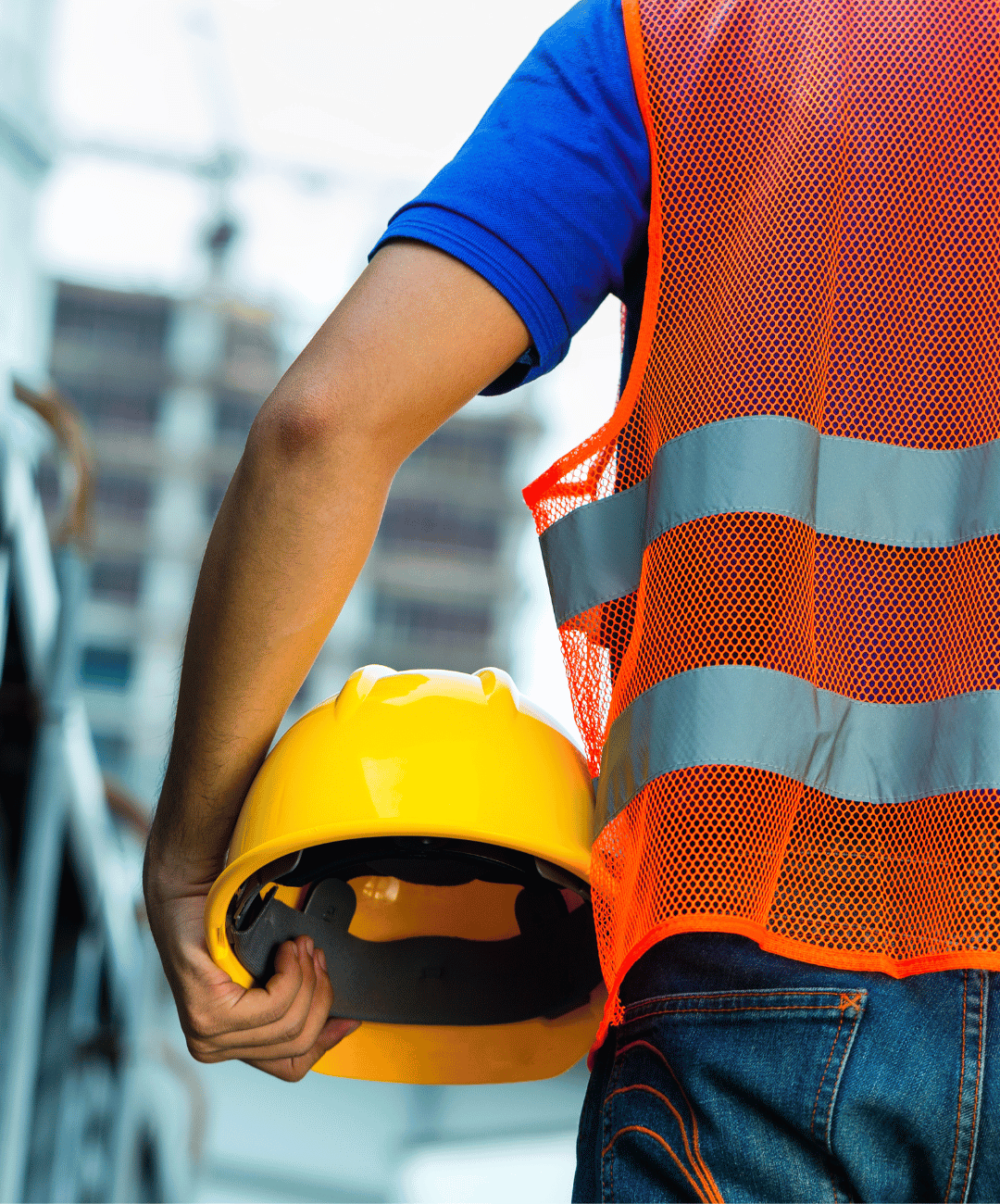 New Jersey Construction contractor holding helmet